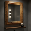 Bamboo mirror frame in a luxury bathroom